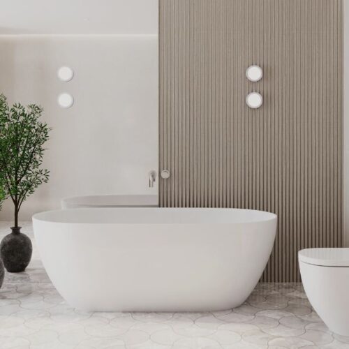 Polino 1600 Matte White Freestanding Bath
